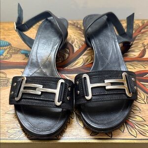 Salvatore Ferragamo Black Leather Women's Sandals